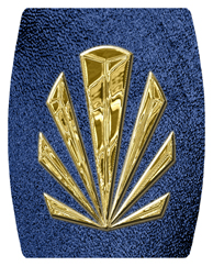 DAREC 602 GD SH BL Gold Sunburst Shimmer Blue Background